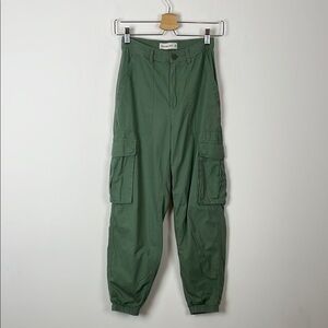 Abercrombie & Fitch Womens XS Green Cargo Jogger Pants 4 Pocket High Rise Casual